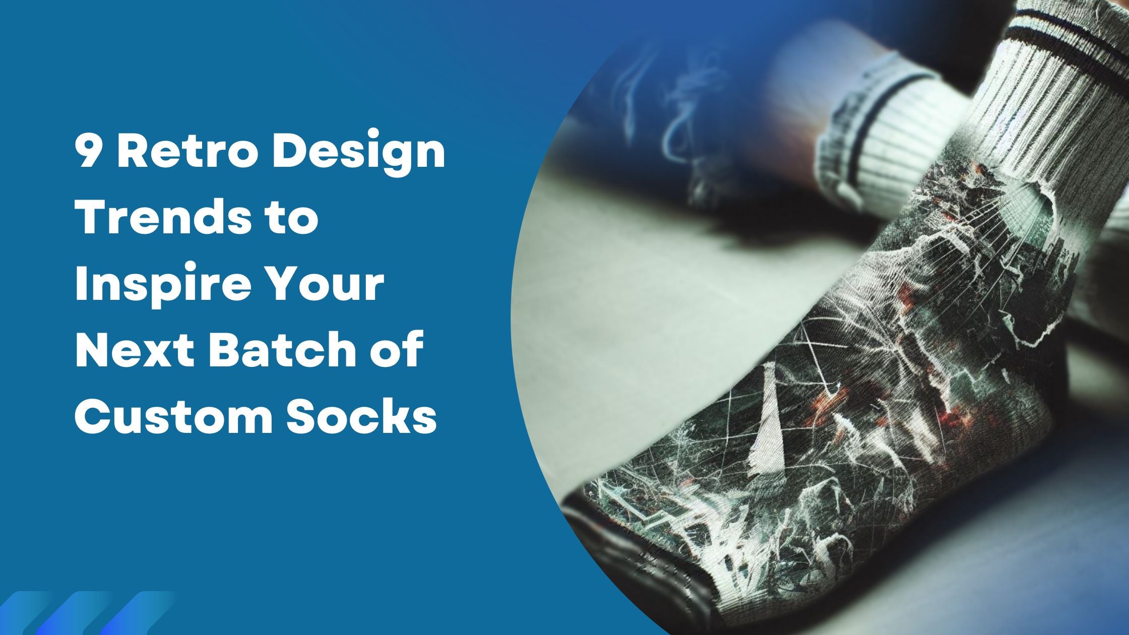 A person wearing retro-style custom socks.