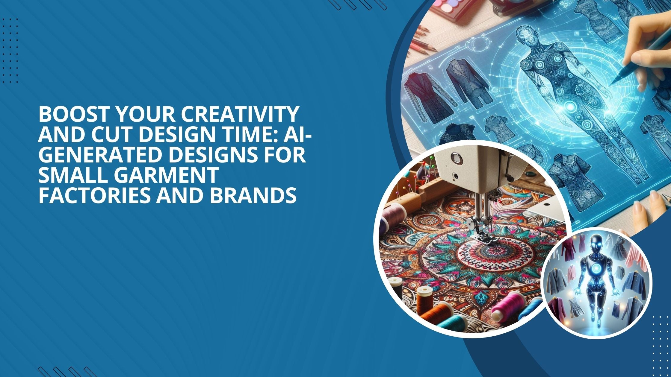 Three images to show the use of AI to boost garment designs and other applications.