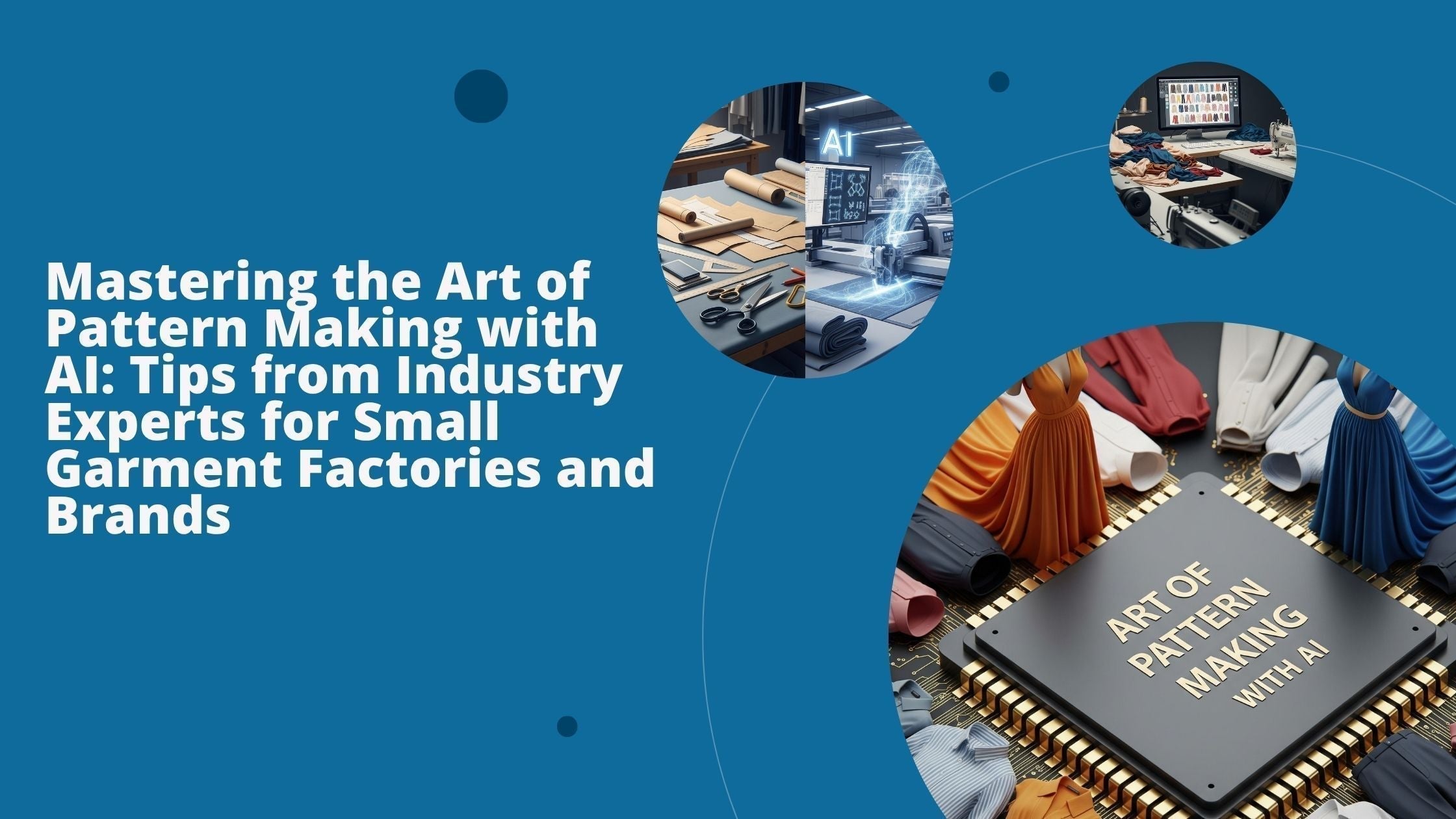 Three images show the use of AI in pattern-making in small garment factories.