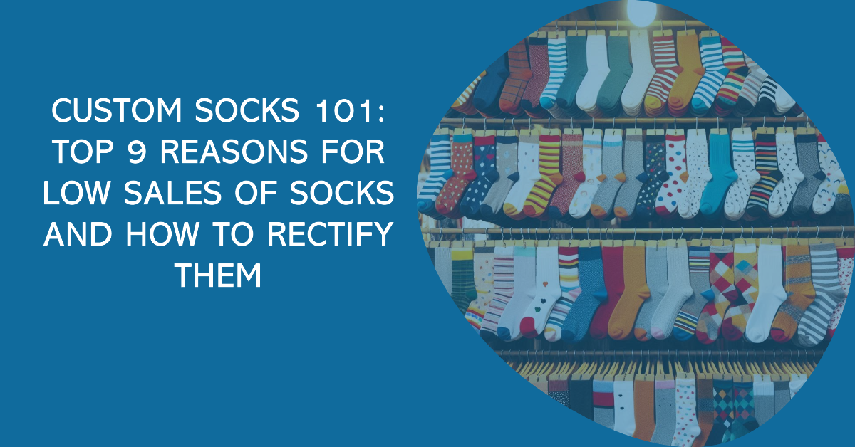 Various colorful styles of custom socks are in the shop.