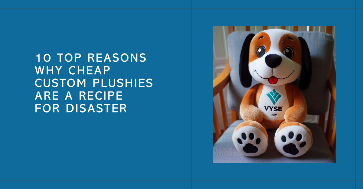 A custom plushie with the company's logo.