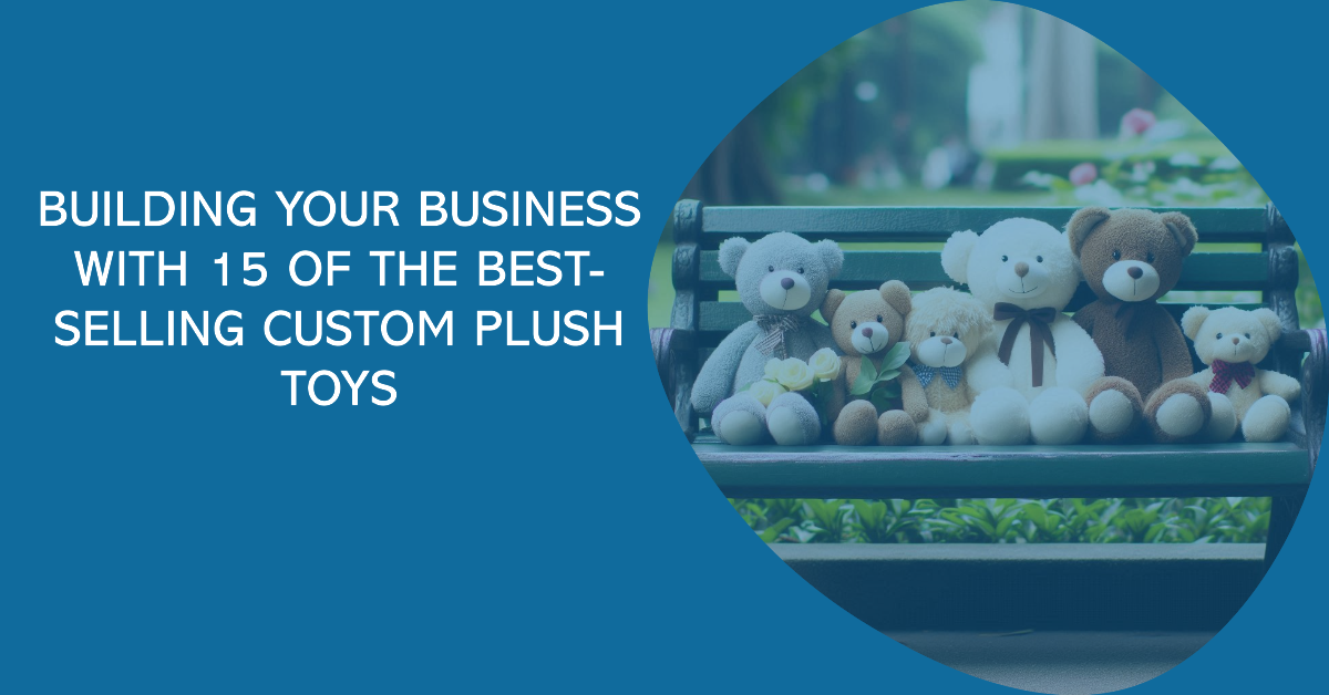 Custom Plush Toys on a park bench.