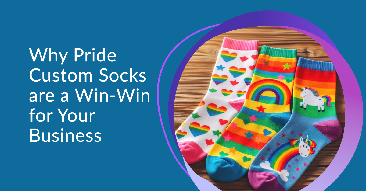 Pride custom socks are lying on a table.