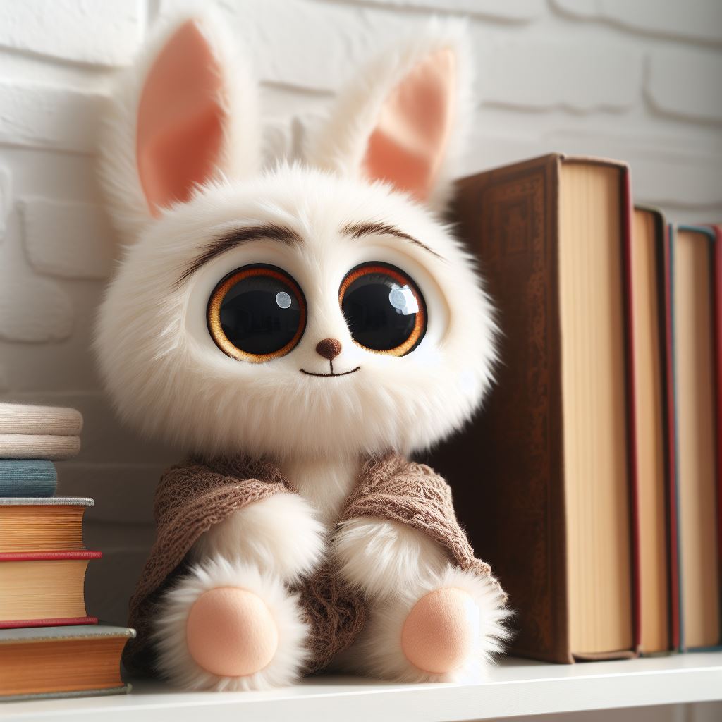 A cute bunny custom plush toy from a book.