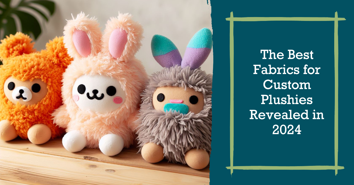 Three colorful custom plush toys, sitting side-by-side. EverLighten has made it.