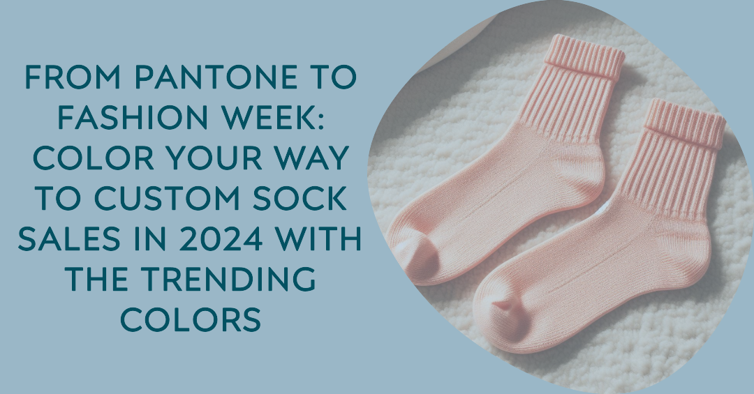 Custom socks in Peach Fuzz, made by EverLighten in Pantone Color of the Year 2024.  