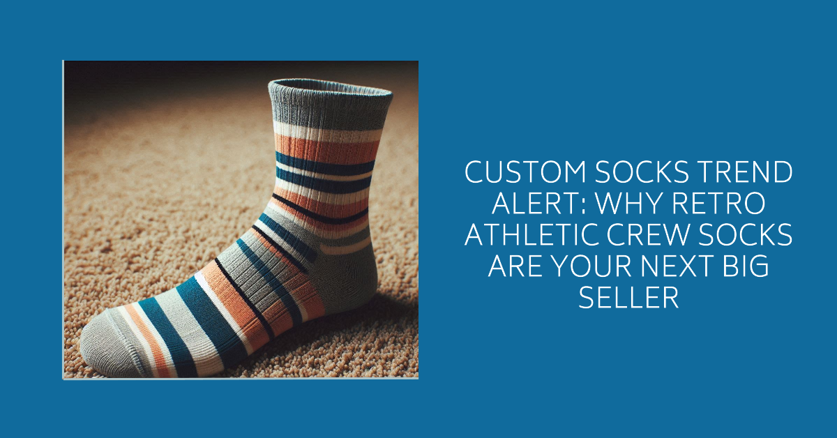 A retro-style custom athletic crew sock with stripes.