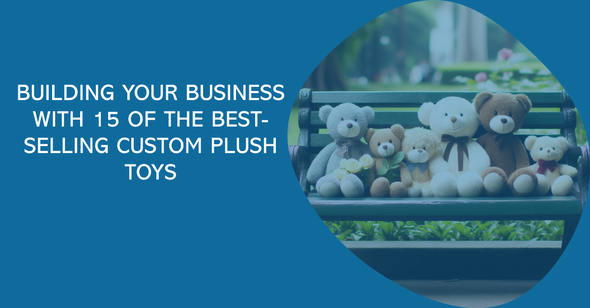 Custom Plush Toys on a park bench. 