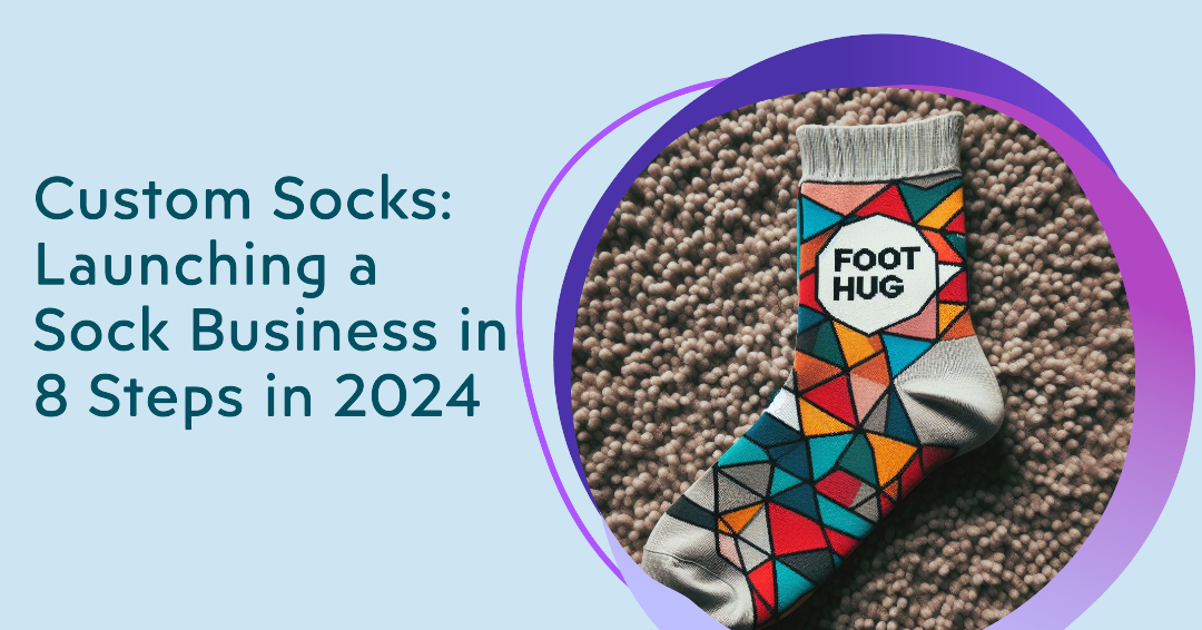 A colorful geometric-patterned custom sock. 