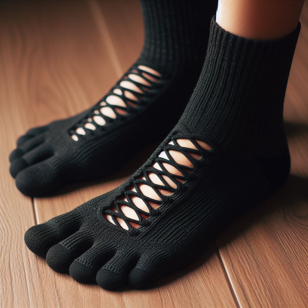Black toe-separator socks 