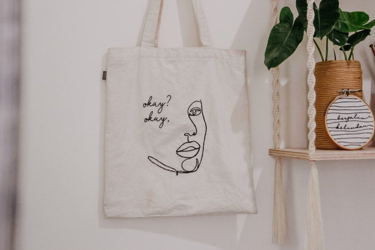 How are the custom tote bags made?