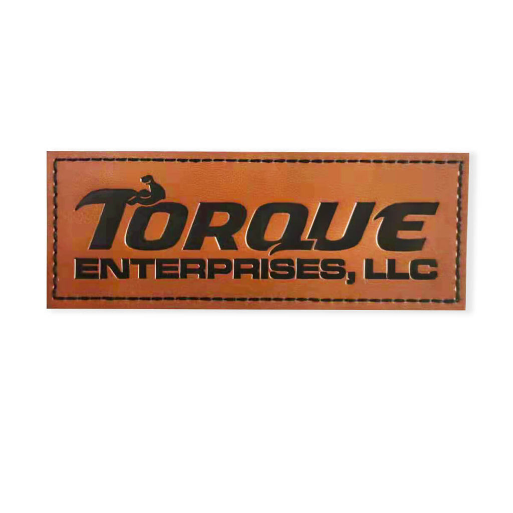 Custom Logo Leatherette Patches Multiple Colors No Minimum Mockup Included  