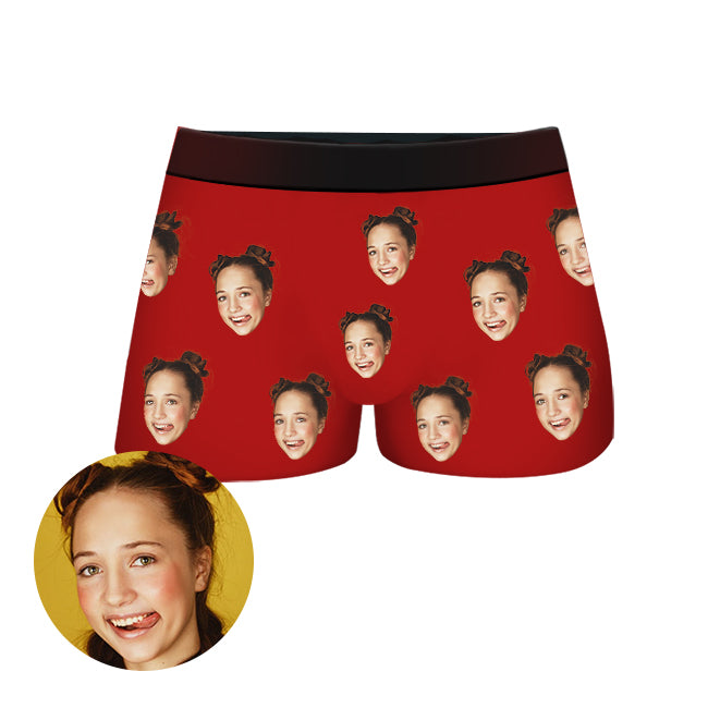 Custom Funny Face Boxers Briefs for Men, Personalized Underwear with Face  Photo in Pink