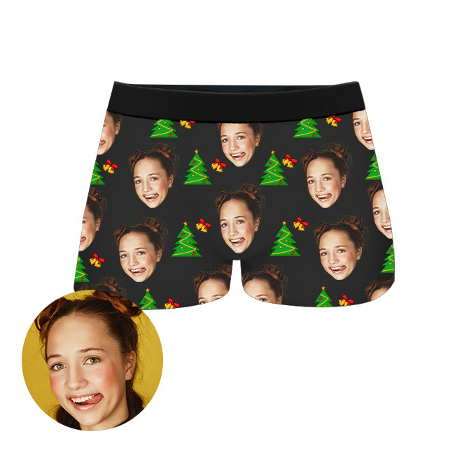 Custom Christmas Face Boxer Shorts by EverLighten
