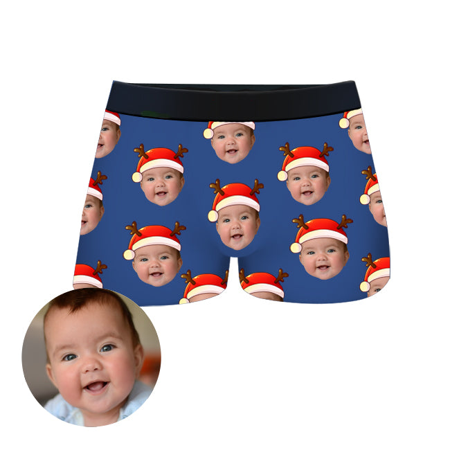 Custom Christmas Face Boxer Shorts by EverLighten