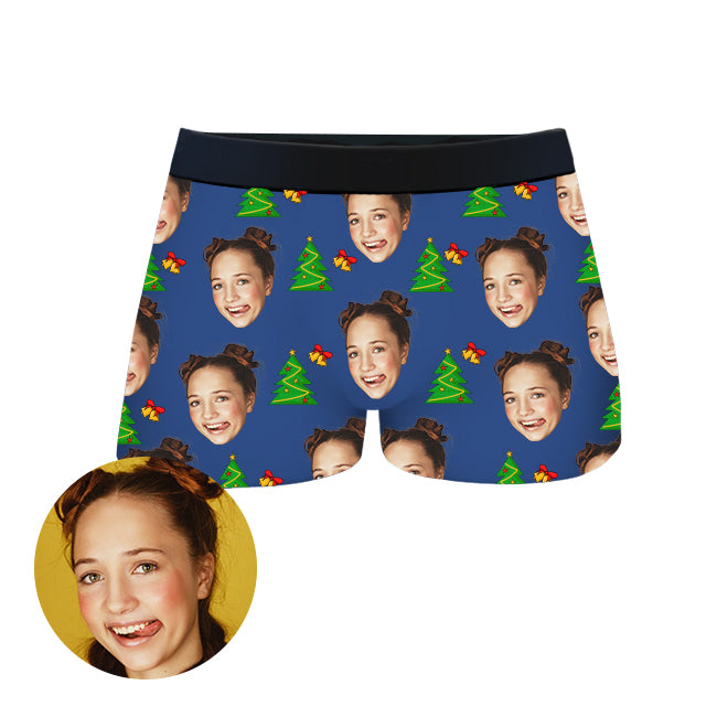 Custom Christmas Face Boxer Shorts by EverLighten