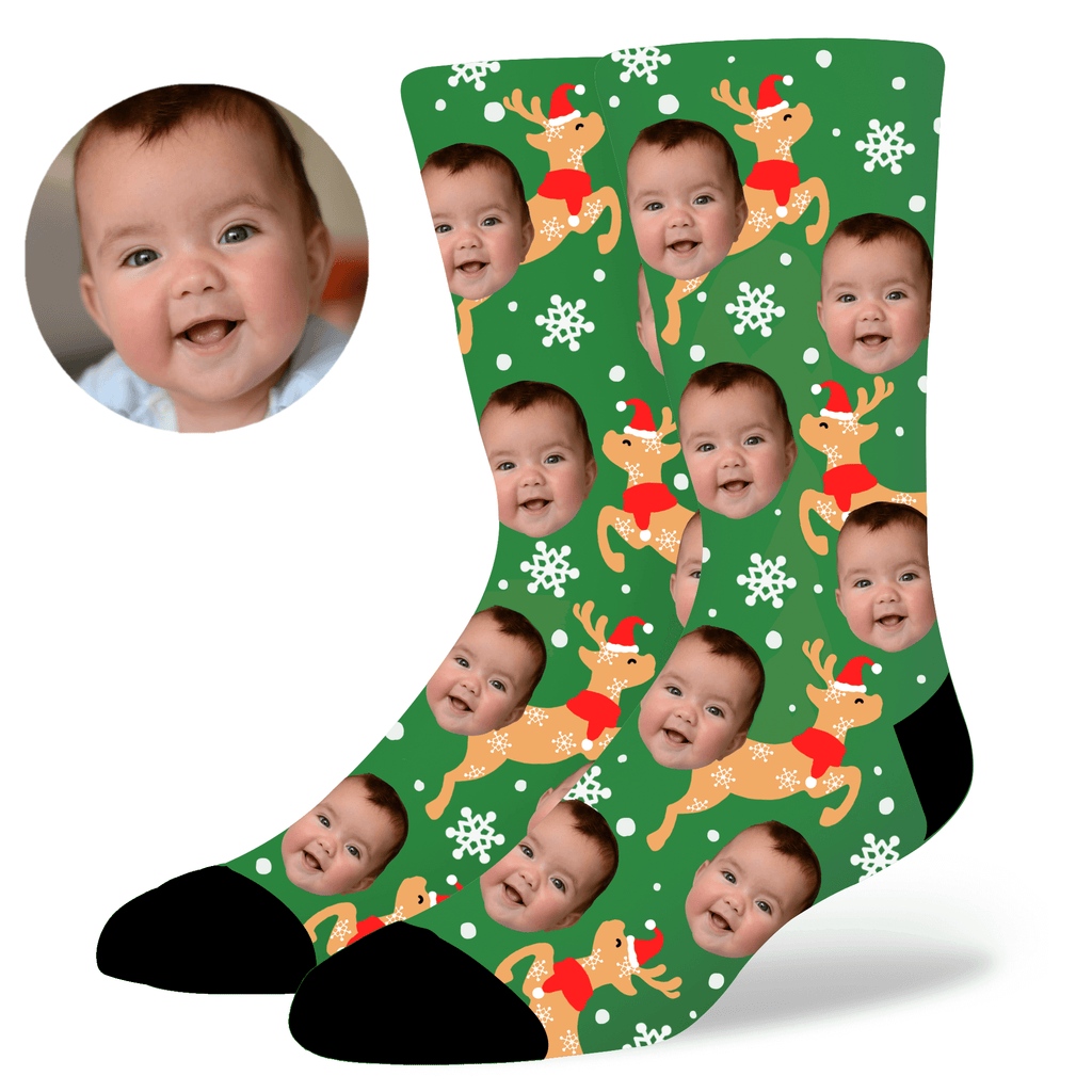 Custom Christmas Face Socks by EverLighten
