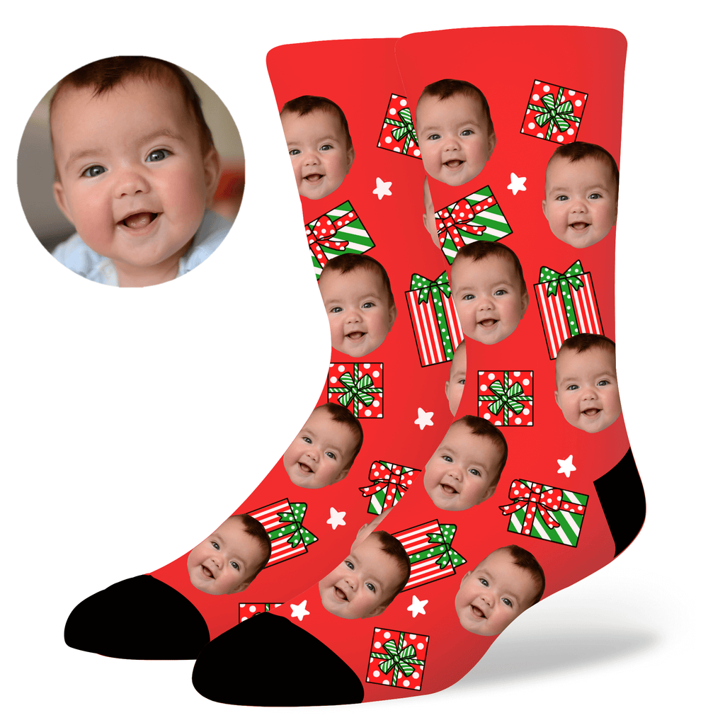 Custom Christmas Face Socks by EverLighten