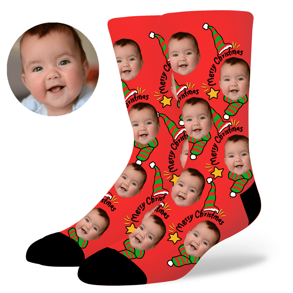 Custom Christmas Face Socks by EverLighten