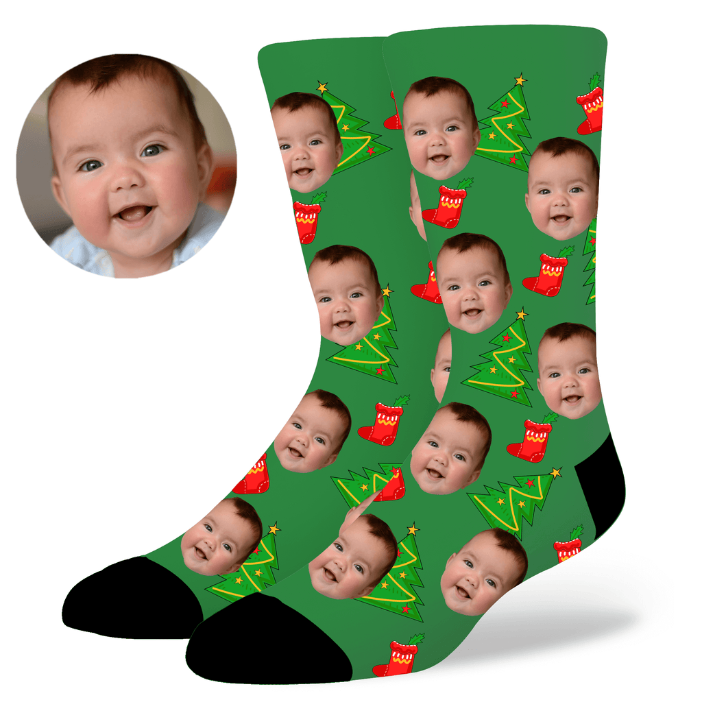 Custom Christmas Face Socks by EverLighten