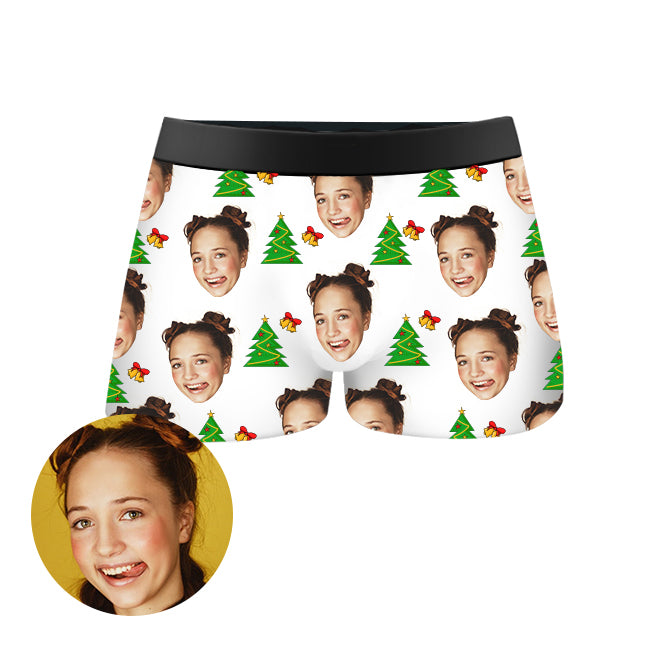 Custom Christmas Face Boxer Shorts by EverLighten